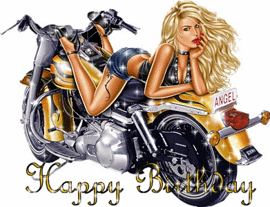 Happy Birthday Sexy Girl in a Bike