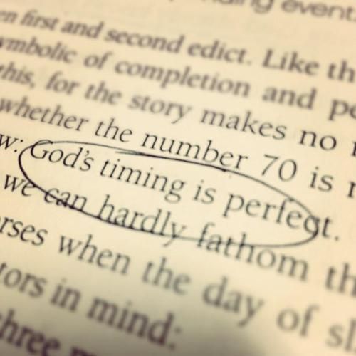 God's timing is perfect.