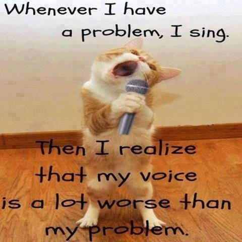Whenever I have a problem, I sing.