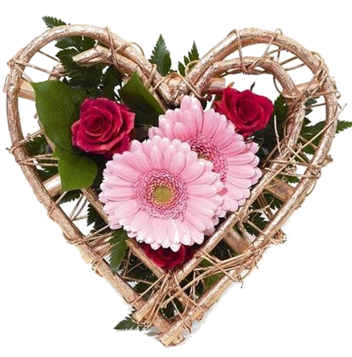 Happy Valentine's Day -- Flowers Heart