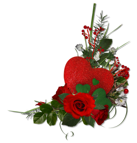 Happy Valentine's Day -- Heart & Flowers