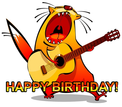 Happy Birthday! -- Cat with Guitar 