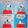 Week: learn, live, look, rest -- Snoopy