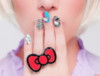 Hello Kitty Nails Blowing Kiss