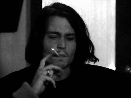 Johnny Depp smocking