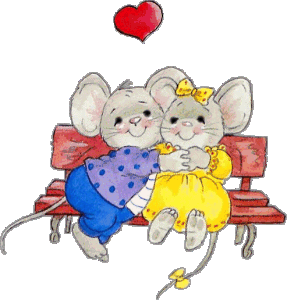 Cute Mice in Love Hugs
