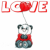Love -- Cute Panda with heart ballon