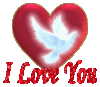 I Love You -- Heart and Pigeon