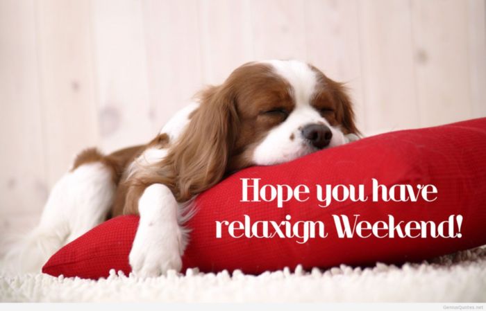 Hope you have relaxing Weekend!