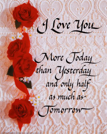 I Love You More Today than Yesterday and only half Tomorrow
