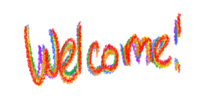 Welcome - crayons