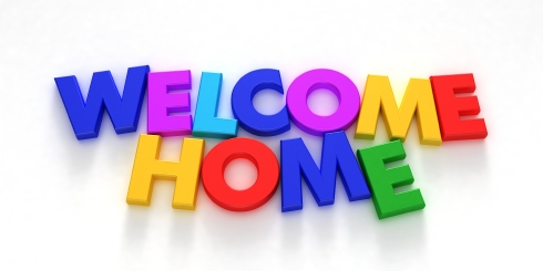 WELCOME HOME - rainbow letters