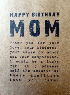 Happy Birthday Mom!