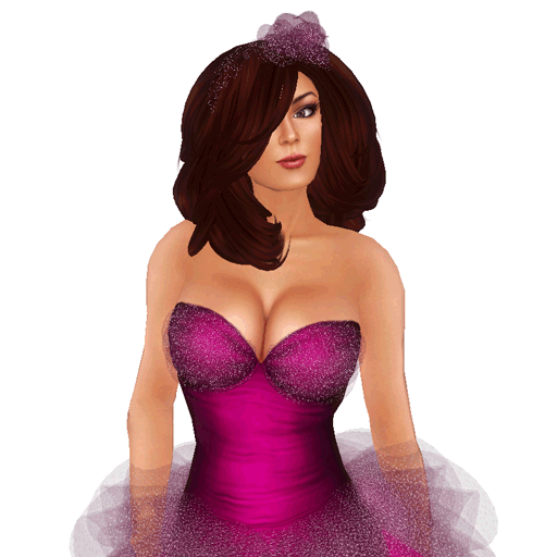 Animated Woman Purple Dress