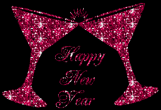 Happy New Year -- Pink Glitter