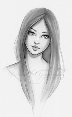 Drawing Girl Black and White