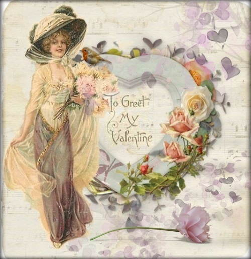 To Greet My Valentine -- Retro Card