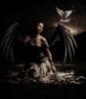 Black Angel and White Pigeon