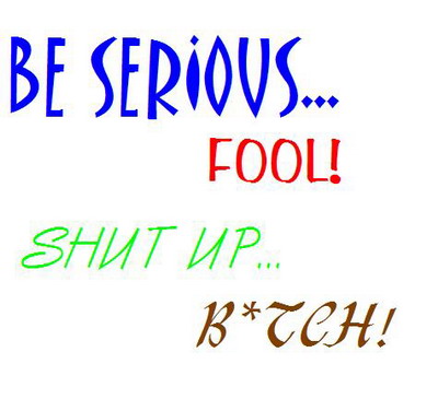Be Serious Fool! Shut Up