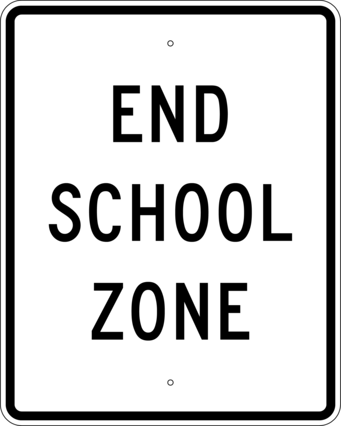 End School Zone Sign School