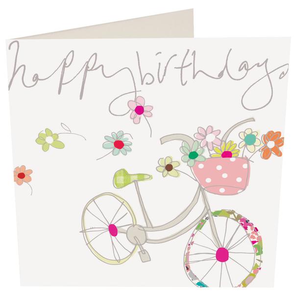 Happy Birthday -- Bicycle with Flowers
