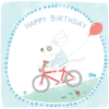 Happy Birthday -- Dog on Bicycle with Red Ballon 