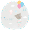 New Baby -- Bear with Balloons