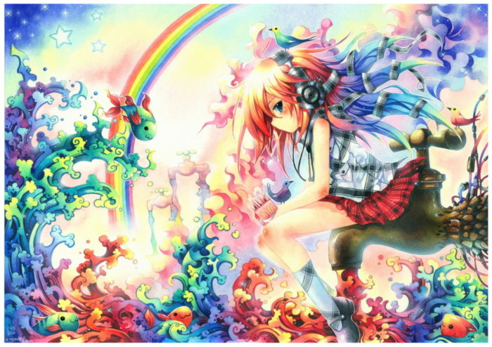 anime rainbow spear girl