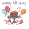 Happy Birthday -- Cake and Balloons