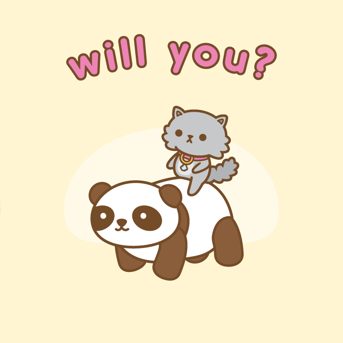 Will You? -- Cute Panda and Kitten