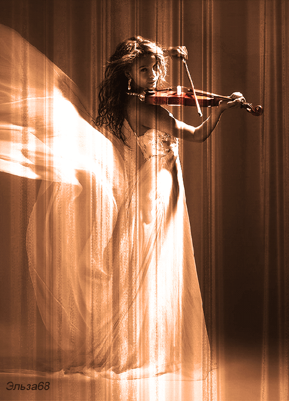 Beautiful Girl with Violin