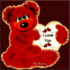 I Love You -- Red Teddy Bear with Heart