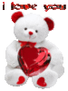 I Love You -- White Bear with Heart