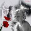 Blonde Girl with Wine thinking of Love