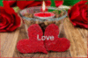 Love -- Candle, Hearts and Flowers