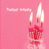 Happy Birthday pink candles