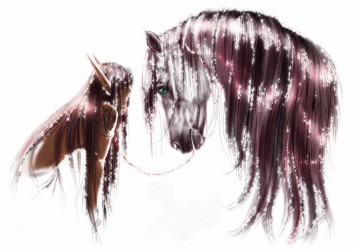 Woman Elf and Horse