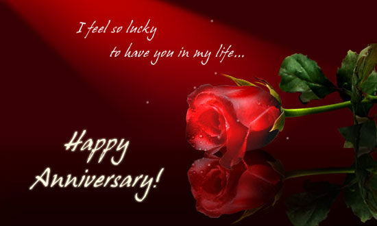 I feel so lucky to ave you in my life... Happy Anniversary!