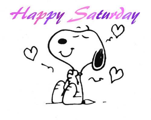 Happy Saturday -- Snoopy Smiling With Lots of Hearts