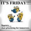 It's Friday!!! Sorry...Just practicing for tomorrow -- Minions