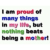 I am proud of many things in my life, but nothing beats being a mother!