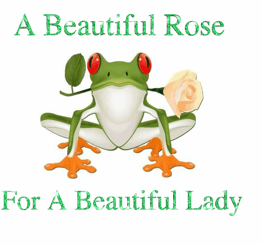 A Beautiful Rose For A Beautiful Lady -- Frog with Rose