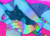 Sleeping Girl with Cat -- Psychedelic Animation