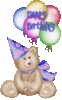 Happy Birthday -- Bear with Balloons