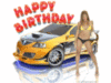 Happy Birthday -- Bikini Girl and Car