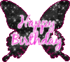 Happy Birthday -- Black Butterfly