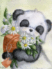 For You -- Cute Panda with Flowers