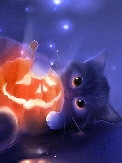 Happy Halloween -- Cute Kitten with Pumpkin