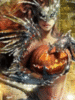 Happy Halloween -- Fantasy Lady with Pumpkin