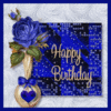 Happy Birthday blue glitter